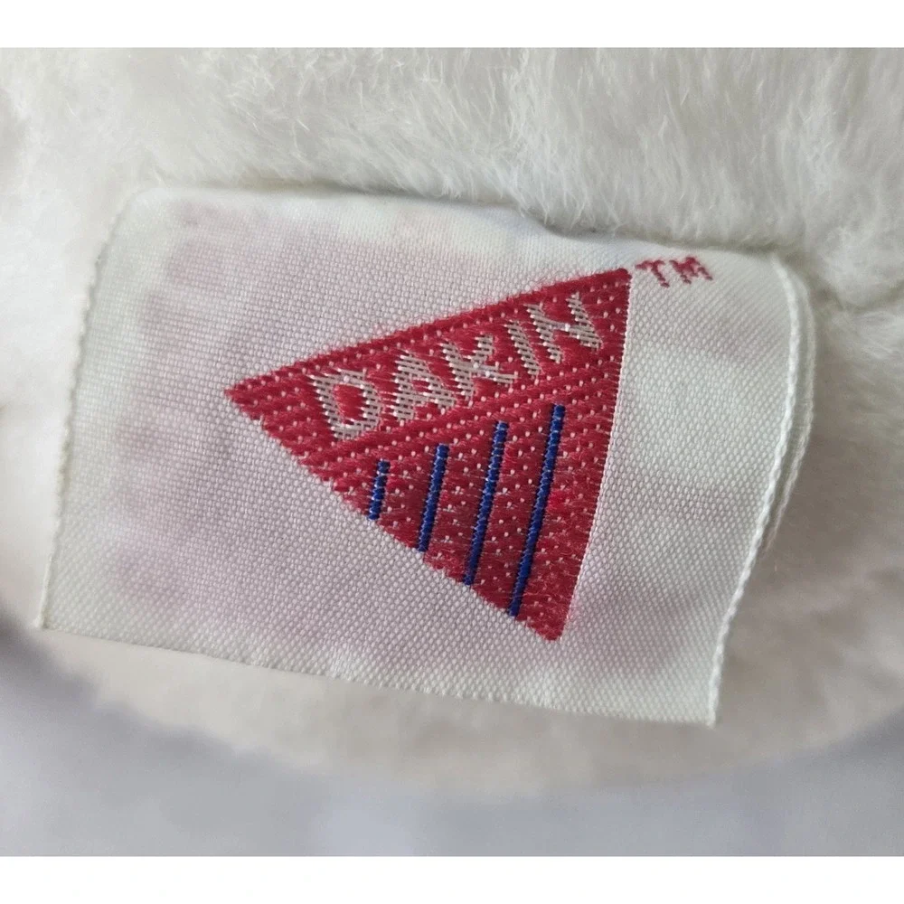 Vintage 1988 Dakin White Cream Puppy Dog Plush Seated Labrador Retriever 1980s